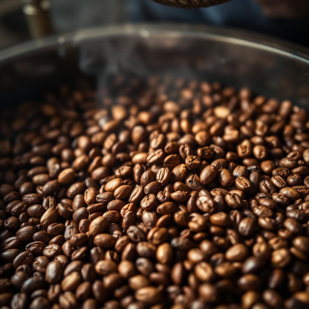 Freshly roasted coffee beans