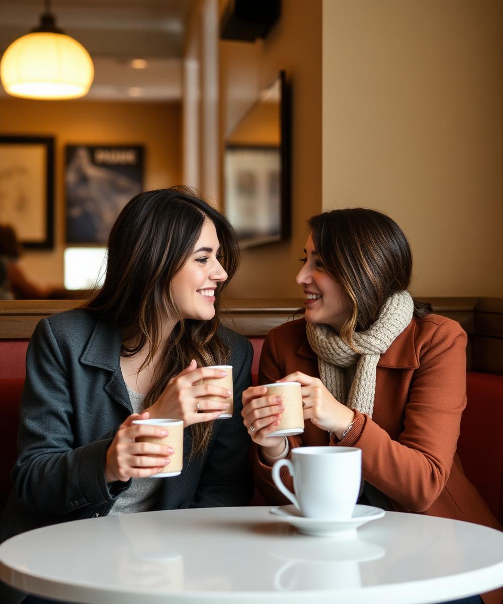 Friends sharing coffee