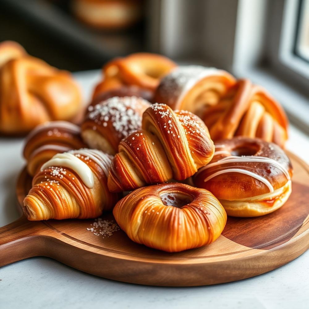 Tray of fresh pastries